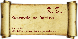 Kutrovácz Dorina névjegykártya