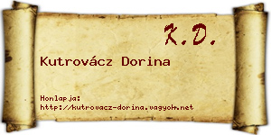 Kutrovácz Dorina névjegykártya