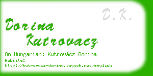 dorina kutrovacz business card